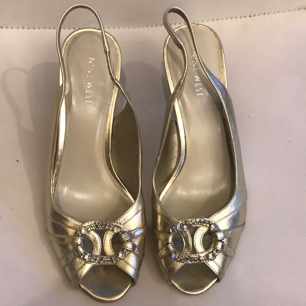 Gold Nine West heels